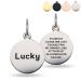 Dog Tags for Pets Engraved UK Personalised Dog Tags High End Stainless Steel Custom Deep Laser Engraved Scratch Resistant Dog ID Tag with Any Name for Puppy Cat Dog(Round Silver L) Silver Round L