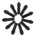 Outanaya 100pcs Mini Eyeshadow Swab Lipstick Brush Applicator Eyelash Spoolie Lip Balm Brush Plastic Black
