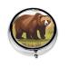 Brown Bear Walkinground Pill Box 3 Compartment Round Pill Box Organizer Portable Travel Pill Box for Traveling.