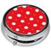 Red & White Polka Dot Mini Pill Box | 3 Compartment Travel Organizer | Portable Medicine Case for Home & Office - Buy Online on GoSupps.com