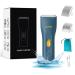 Electric Body Hair Trimmer for Men with Extra Safe Cermaic Blade Professional Ball Trimmer Pubic Hair Trimmer for Men Rechargable Body Shaver Grommer Waterproof Wet/Dry Clipper One-Hand Operated Blue