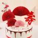 15 Pieces Paper Fan-Shaped Cupcake Topper Party Cake Top Decoration Cake Picks Baking Decoration for Bridal Shower Wedding New Year Party (Red) - Buy Online on GoSupps.com