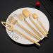 Flatware Sets Gold Cutlery Set Matte 304 Stainless Steel 20Pcs Dinnerware Set Knife Spoon Fruit Fork Kitchen Tableware Flatware Set for Party (Color : Gold) - Buy Online on GoSupps.com