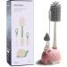 Bebamour Stand Baby Bottle Brushes Set - 3 in 1 Soft Brush for Cleaning Teats, Straws - Pink Stand Bottle Cleaner Set - Buy Online on GoSupps.com