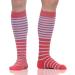 VIM & VIGR Nylon 20-30 mmHg Graduated Compression Socks - Stylish Red & Lavender Stripes Large/X-Large - Best for Travel & Wellness - Buy Online on GoSupps.com