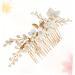 Lurrose Gold Tiara Head Piece for Wedding Bride Gold Hair Accessories Wedding Hair Comb Bridal Hair Pieces Pearl Bridal Headpiece Comb Bride Hair Comb Alloy Hair Comb Wedding Headdress - Buy Online on GoSupps.com