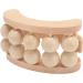 Wooden Massage Roller with 10 Beads - Deep Tissue Stress Relief Handheld Massager for Neck & Foot - Buy Online on GoSupps.com