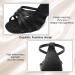 RUYBOZRY Latin Dance Shoes for Women - Satin Standard Model 802QB - 8.5cm Heel Size 36 EU - Black - International Shipping Available - Buy Online on GoSupps.com