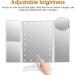 LeeWent Trifold Makeup Mirror with Lights - Adjustable Brightness, 1X/2X/3X/10X Magnification, Touch Screen, Women's Vanity Mirror - White - Buy Online on GoSupps.com