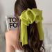 Large Satin Layered Hair Bows Hair Barrettes Long Ribbon Bows Silky Bowknot with Long Tail French Style Hair Accessories for Women Girls Green - Buy Online on GoSupps.com