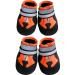 LEEKO dog shoes 4-Set Anti-slip dog paw protection dog boots Paw protection with reflective straps Velcro fastener pet shoes dog slope boots for large dogs orange (XL) XL Orange