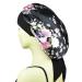 Silk Satin Bonnet for Curly Hair | Floral Black Sleep Cap for Women | Large Night Cap with Tie Band - Buy Online on GoSupps.com