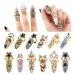 Minkissy 12pcs Crystal Finger Nail Rings - Alloy Crown Flower Bow Rhinestone Decor for Girls and Women - Buy Online on GoSupps.com