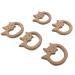 Wendysun 5pcs Lovely Cartoon Wood Teether Pure Natural Animal Bat Shape Baby Teething Nursing Beech Teether Baby DIY Pendant Toy (5pcs)