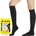 Ailaka compression stockings for women and men closed foot tip knee high 20 30 mmHg firm seat help against varicose veins suitable for travel/leisure/formal occasions.Black medium