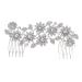 DOITOOL Bridal Side Combs Wedding Hair Clip Bridal Hair Comb Pearl Hair Comb Hair Accessories for Brides Crystal Hair Clip Rhinestone Hair Comb Tiara Women Hair Comb Princess Headband Miss