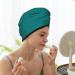 Hair Towel Wrap for Quick Drying | Turban Style Hair Drying Towel with Button in Teal - Buy Online on GoSupps.com