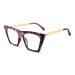 FEISEDY Square Cat Eye Reading Glasses Blue Light Blocking Women Fashion Cateye Reader B4121 Pink Tortoise/Clear Lenses 1.5 x