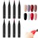 Nail Art Pens Nail Polish Pens 8Pcs 8 Colors 3 in 1 5ml One Step DIY Nail Gel Pen for Women Girls Manicure Pedicure Nail Varnish Pens for Home Salon