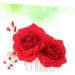 DOITOOL 1pc Red Flower Hair Clip Bridesmaids Crystal Hair Comb Hair Barrettes for Women Metal Rose Headwear for Women Bridal Floral Hair Headpiece Tiara Roses Women's Accessories - Buy Online on GoSupps.com
