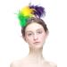 MWOOT Feather Headband 1920s Fascinator Headwear Purple Yellow Green Feather Headpiece Hair Accessories for Cocktail Wedding Tea Party  - Buy Online on GoSupps.com