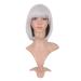 MapofBeauty 12 inch/30cm Natural Female Short Straight Hair BOB Wig (Silver)