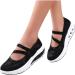 Nihewoo Casual Wedges Slip-on Shoes | Women's Breathable Flats with Arch Support in Black 9.5-10 - Buy Online on GoSupps.com