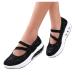 Nihewoo Casual Wedges Slip-on Shoes Fashion Women's Leisure Flats Breathable Outdoor Women's Casual Shoes Casual Dress Shoes for Women with Arch Support (Black, 9.5-10) 9.5-10 Black