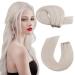 Moresoo Human Hair Weft 22 Inch Double Weft Hair Extensions White Blonde Sew in Human Hair Extensions Real Hair 100g/Pack #60A 22 Inch(Pack of 1) WEFT #60A