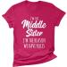 TUNUSKAT Middle Sister T-Shirt - Funny Letter Print Cotton Blouse in Hot Pink | Women's Casual Short Sleeve Top - Buy Online on GoSupps.com