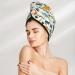 Dinosaurs & Tropical Leaves Microfiber Hair Towel | Super Absorbent Wrap for Long Curly Hair | Coral Velvet Quick Dry Cap for Women - Buy Online on GoSupps.com