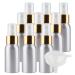 TIANZD 12 Pcs 120ml Empty Silver Aluminium Fine Mist Spray Bottle with White/Gold Metal Spray Head Refillable Travel Alu Bottles for Body Sprays Room Fragrances Perfumes Hair Garden Funnel Gold 30ml
