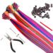 Colorful 20 I Tip Hair Extensions Kit - Long Synthethic Micro Link Feather Hairpieces in Party Colors - Heat Resistant Microlink Hair Accessories - Buy Online on GoSupps.com