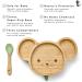 Tiggi Bamboo Baby Suction Plate - Complete Weaning Set | BPA-Free Bamboo Plates | Strong Suction | Easy Feeding and Clean-Up | Mouse Soft Green - Buy Online on GoSupps.com