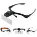 Beileshi Headhand Magnifier Glasses With 2 LED Professional Jeweler's Loupe Light Bracket and Headband are Interchangeable 5Lens Glass Magnifying Visor Black