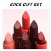 Matte Lipstick Set - 6 Velvet Smooth Colors | Long Lasting Waterproof Non-Stick Cup | Perfect Nude Lip Makeup Gift Box - Buy Online on GoSupps.com