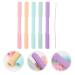 NUOBESTY Hollow Teether Tubes 5 Pack with Brush - Soft Silicone Teething Toys for Babies | Chewable Straw Toys for Infants and Toddlers - Buy Online on GoSupps.com