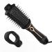 Dual Voltage Hot Air Brush for Straightening Curling and Drying - 1200W One-Step Blow Dryer & Volumizer Oval Blowout Brush for European Travel with Detachable Design Black Gold