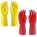 Wllhyf 2 pair of rubber cleaning gloves for household reusable rubber gloves for dishes waterproof cleaning rubber gloves Flexible durable kitchen glove