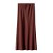 Women skirts chiffon maxi skirt Elegant Flowers A-Line Boho skirts long women's slot with high elastic waist winter plate skirt winter skirt ladies skirt coffee m