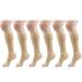 30-40 mmHg Compression Stockings for Men and Women Knee High Length Open Toe Beige Small (6 Pairs) Small Beige