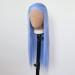Tawarm Long Light Blue Wig for Black Women | Synthetic Lace Front Glue-Free Hand-Knotted Daily Wear & Cosplay | 33 x 7.6 cm Straight Style - Buy Online on GoSupps.com