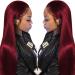 Topwigy 24 Ombre Red Long Straight Synthetic Hair Wig | Heat-Resistant Lace Front Wig for Black Women with Black Roots - Buy Online on GoSupps.com