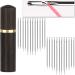 YAWALL Sewing Needles 24 Pieces Self Threading Needles for Hand Sewing Easy Thread Needles for Hand Sewing with Wood Needle Case ( Dark Brown )