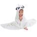 COOKY.D Bamboo Hooded Baby Bath Towel Toddler Wearable Blanket Boy Girl Large Size Animal Bathrobe Panda 75x100cm