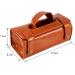 Fashion Men Brown Cosmetic Bag | Portable PU Leather Toiletry & Shaving Brush Bag - International Shipping Available - Buy Online on GoSupps.com