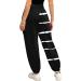 Preppy Teen Girls Petite Joggers 80s Pants: High Waisted Black Goth Trousers, 3X-Large - Buy Online on GoSupps.com