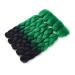 Showjarlly Jumbo Braid Art Hair Extensions - 24 Inch Ombre Kanekalon Braid - 5 Pack Crochet Twist for Box Braids - Black/Dark Green - Buy Online on GoSupps.com