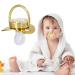 Fashionable Rhinestone Baby Pacifier with Chain Clip - Exquisite Letter B Design for Home & Travel - Buy Online on GoSupps.com