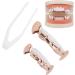 Plated Gold Grillz Teeth Brace Decoration Halloween Teeth with 2 Silicon Molding Bars Different 3 Colors Fake Teeth Brace for Halloween Parties/Hip Hop Fashion Shows/Music Concerts(Rose) - Buy Online on GoSupps.com